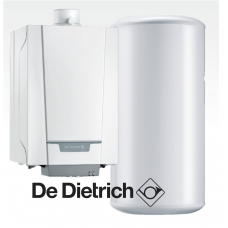 Dujinis kondensacinis katilas De Dietrich Naneo EMC-M 24 6,1 - 24,8kW su pastatomu vandens šildytuvu SR 130 litrų, lauko ir karšto vandens daviklis 19EMCM24+19EE22